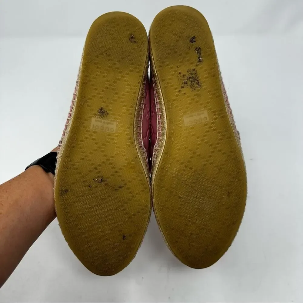 Gucci Guccissima Leather Espadrille Flats Womens Size EU 36.5